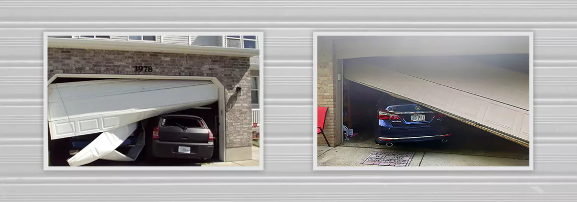 Repair Commercial Garage Door Got Hit By A Car in Niagara Falls, Ontario